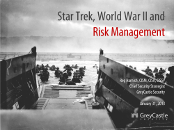 Star Trek, World War II and Risk Management