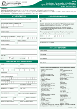 Farm Tractor/Plant - Department of Transport