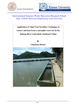 Application of Algal Turf Scrubber Technique to remove nutrient from