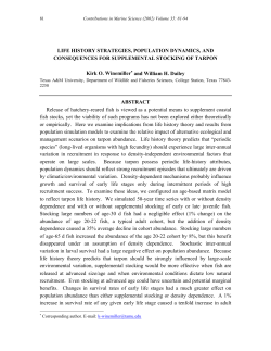 life history strategies and population regulation: theory predicts