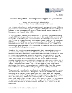 Predictive ability of KRA‐L on third grade