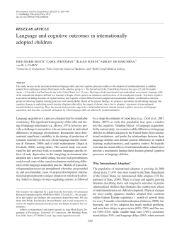 Language and cognitive outcomes in - Inge