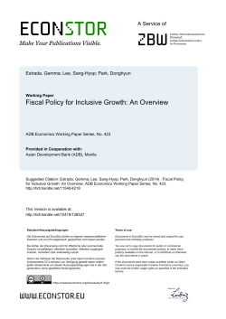 Fiscal Policy for Inclusive Growth: An Overview (Economics Working
