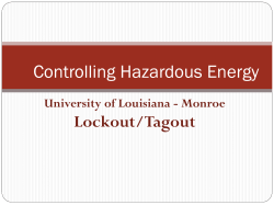 Control of Hazardous Energy