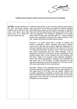 ACTION: provide feedback to the next community council meeting