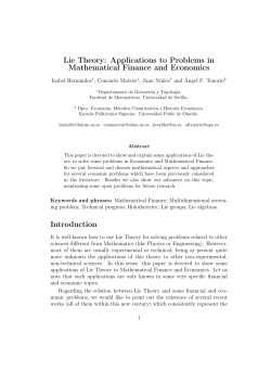 Lie Theory: Applications to Problems in Mathematical