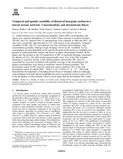 Temporal and spatial variability of dissolved inorganic carbon in a