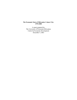 The Economic State of Milwaukee`s Inner City