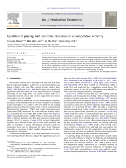 Equilibrium pricing and lead time decisions in a competitive industry
