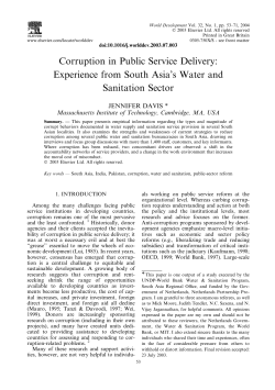 Corruption in Public Service Delivery