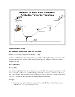 Phases of First Year Teaching How to Navigate Ups and Downs as
