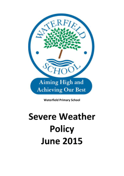 Severe Weather Policy - Waterfield Primary School