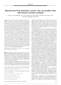 Beyond the first trimester screen: Can we predict who will choose