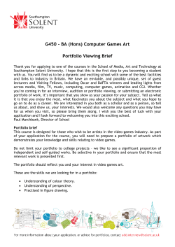 BA (Hons) Computer Games Art - Solent Portal