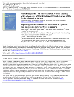 Plant Biosystems - An International Journal Dealing with all Aspects