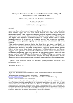The Impact of Social Cash Transfers on Household Economic