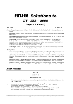 (W) - fiitjee limited