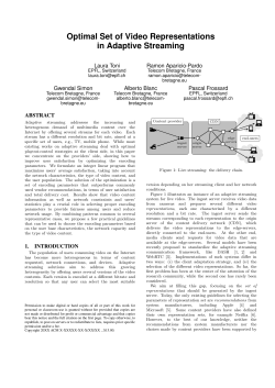 Optimal Set of Video Representations in