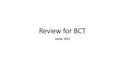 Review for BCT