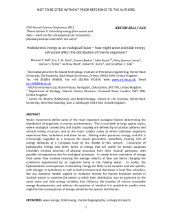 Hydrokinetic energy as an ecological factor &ndash; how might