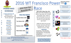 POWER RACE SCHEDULE &bull; Friday, November 4th