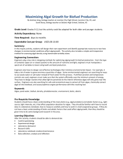 Maximizing Algal Growth for Biofuel Production