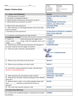 Chapter 2 Review Sheet Answers