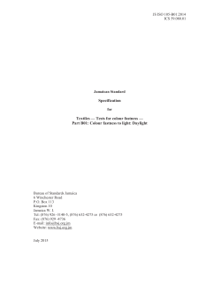 Specification Textiles — Tests for colour fastness — Part B01