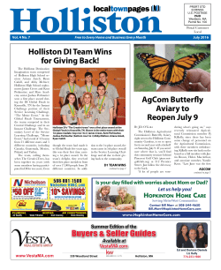 AgCom Butterfly Aviary to Reopen July 9 Holliston DI Team Wins for