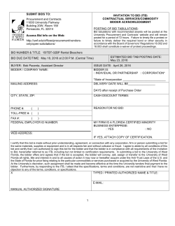 1 SUBMIT BIDS TO: Procurement and Contracts 11000 University