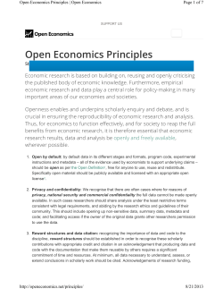 Open Economics Principles