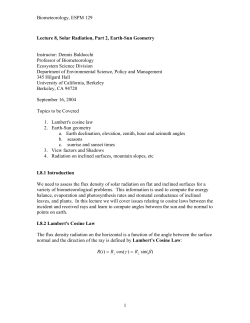 Lecture 6, Solar Radiation, Part 2, Earth