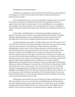 Distinguished and Honorable guests, On behalf of my colleagues on