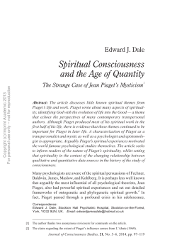 Spiritual Consciousness and the Age of Quantity