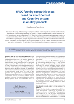 Pressocolata hPdc foundry competitiveness based on smart control