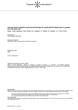 Tilburg University Internet-based cognitive