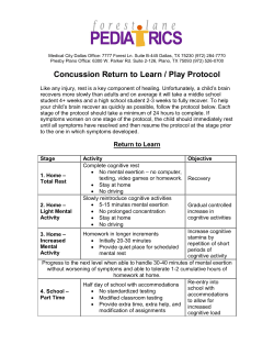 Concussion Return to Learn / Play Protocol