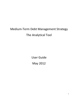 Medium-Term Debt Management Strategy The Analytical Tool User