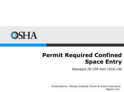 Permit Required Confined Space Entry