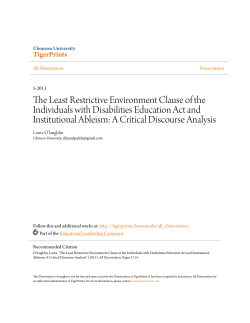 The Least Restrictive Environment Clause of the Individuals with