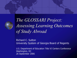 Slide 1 - Georgia Learning Outcomes of Students Studying Abroad