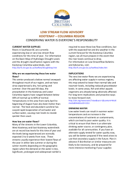 LOW STREAM FLOW ADVISORY KOOTENAY &ndash; COLUMBIA