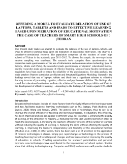 OFFERING A MODEL TO EVALUATE RELATION OF USE OF