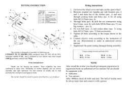 FITTING INSTRUCTION Fitting instructions 1. Get lower the