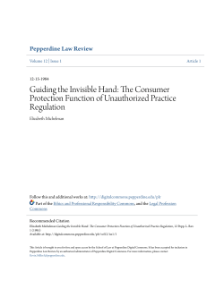 Guiding the Invisible Hand: The Consumer Protection Function of