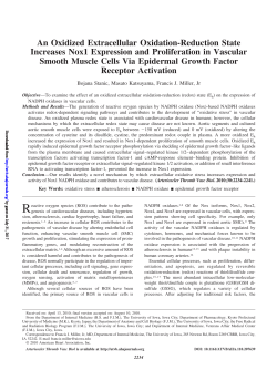 An Oxidized Extracellular Oxidation-Reduction State Increases Nox1