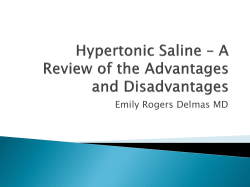 Hypertonic Saline and Resuscitation in Trauma