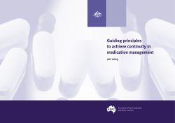 Guiding principles to achieve continuity in medication management