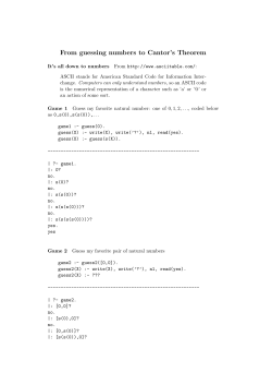 From guessing numbers to Cantor`s Theorem