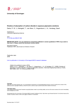 University of Groningen Kinetics of absorption of carbon dioxide in